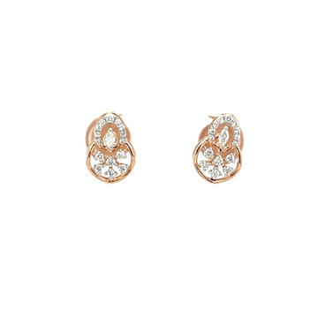 Alluring Diamond Earrings in 18k Rose Gold for Wom...