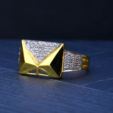 916 Gold CZ Diamond Ring For Men by R.B. Ornament