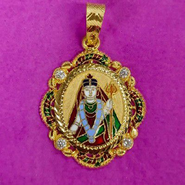 916 Gold Flower Design Dipeswari Ma Mina Pendant by Saurabh Aricutting