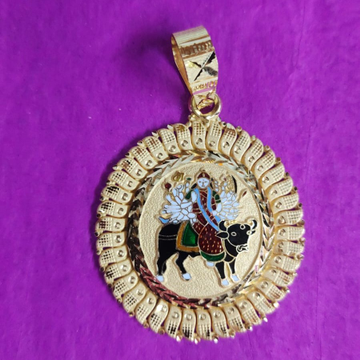 916 Gold Jay Vihant Maa Pendant by Saurabh Aricutting