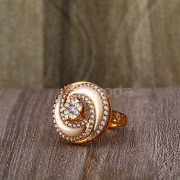 750 Rose Gold Hallmark Stylish Ladies Ring RLR899