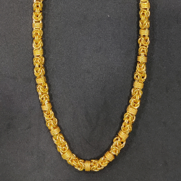 916 Gold Fancy Gent's Hollow Chain