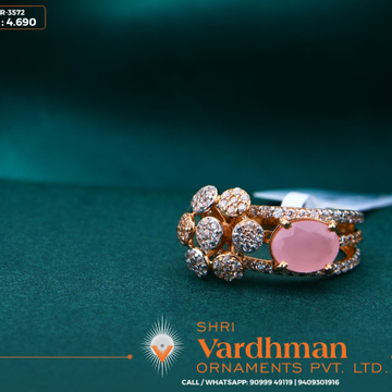 18kt pink stone ladies ring by 