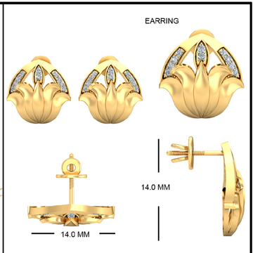 22kt Yellow Gold Ayson Huggie Earrings For Women
