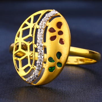 916 Gold Hallmark Designer Ladies Ring LR449