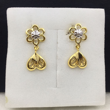 18k Yellow Gold Handmade Fancy Earrings by 