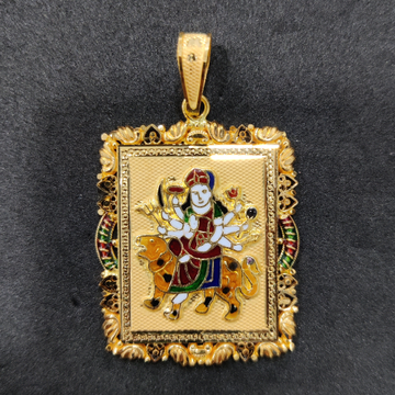 916 Gold Fancy Gent's Ambaji Maa Minakari Pendant