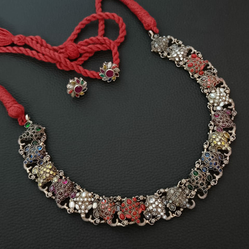925 Silver ANTIQUE Fusion NECKLACE by Veer Jewels