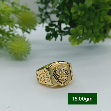 22K Gold Fancy Lion Design Ring by 