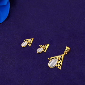 916 Gold Classic Ladies Fancy Pendant Set FPS361