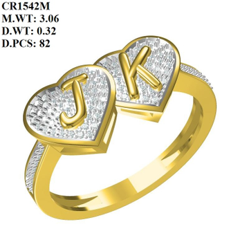 916 Gold Double Heart Rings MK-R04 by 