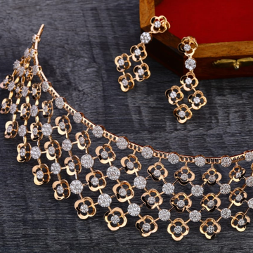 750 Rose Gold Hallmark Stylish Ladies Necklace set...