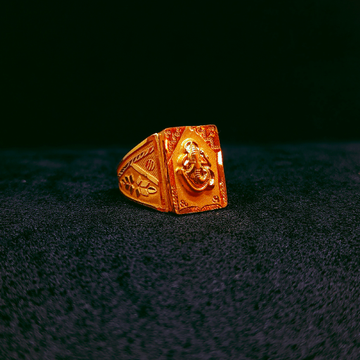 22k Gold ganeshji Nakshi Design Ring by Ghunghru Jewellers