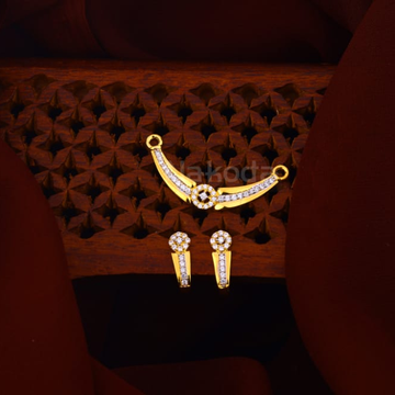 916 Gold CZ Hallmark Ladies Fancy Mangalsutra Pend...