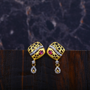 Ladies Gold 916 Fancy Earrings-LFE64