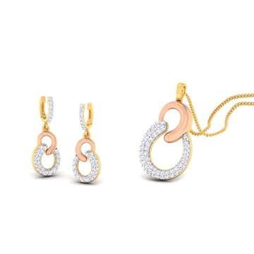22k gold cz valora pendant set by 