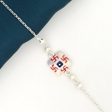 925 Silver Swastik Design Rakhi by 