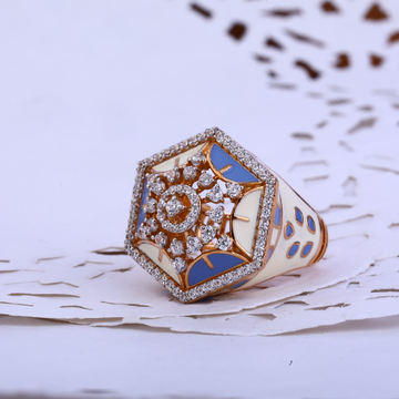 Ladies Rose Gold Designer 18K Ring-RLR86