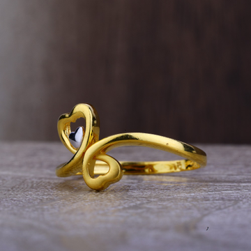 Ladies 22K Gold Heart Design Ring -LPR91