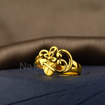 22KT Gold CZ Hallmark Delicate Ladies Plain Ring L...