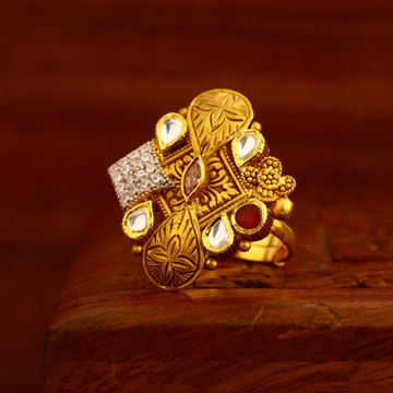 22CT Gold CZ Hallmark Antique Classic Ladies Ring...