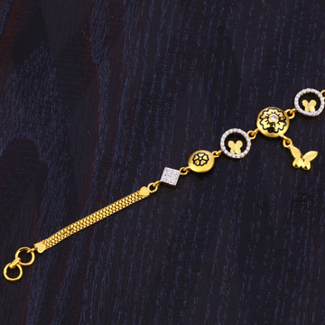 916 Gold Ladies Plain Classic Bracelet LB348