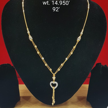 22k gold cz Diamand Heart design Nacklace set by Panna Jewellers