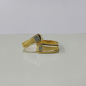 22k gold square couple ring by 
