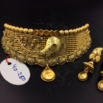 22K(916)Gold Ladies Antique Choker Set by Sneh Ornaments