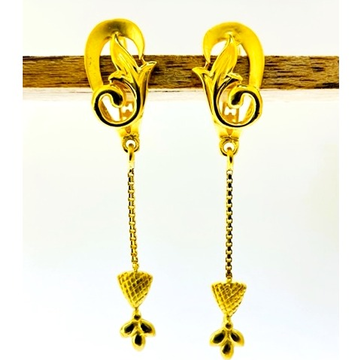 22k yellow gold beautiful plain earrings by 