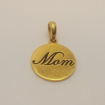 22k gold "MOM" pendant by 