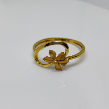 22k gold plain flowers ladies ring by 