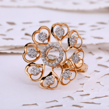 18KT CZ Rose Gold Delicate Ladies Ring RLR661