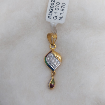22 ct CZ minakari fancy pendant by Parshwa Jewellers