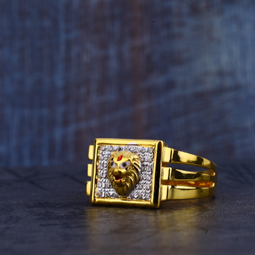 Gold Lion Mens Ring-MR326