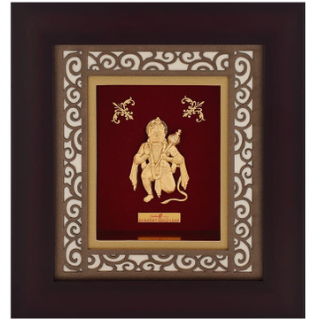 Hanumanji carving frame in 24k gold mga-age0237