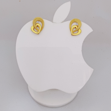 18k Gold Plane Dbal Heart Shape Earring by 