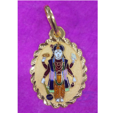 22k gold lod vishnu mina pendant by Saurabh Aricutting
