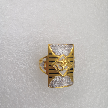 916 gold fancy met finishing rodium Gents ring by 