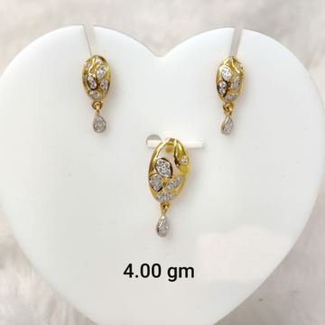 Daily wear Cz pendant set by 