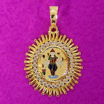22 Kt. Gold Diomond Sadhi Ma Mina Pendant by Saurabh Aricutting