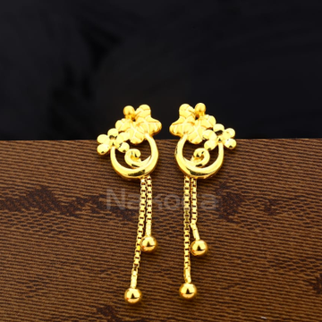 916 Gold Ladies Exclusive Plain Earrings LPE358