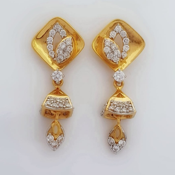 22KT Gold CZ Latkan Earring by Madhav Jewellers (TankaraWala)