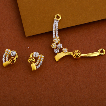 916 Gold  Mangalsutra Women's Stylish Pendant Set...