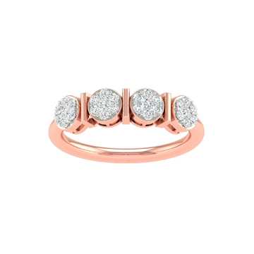 18K Rose Gold Real Diamond Engagement Ring MGA - S...