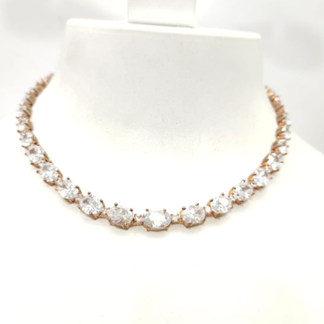 Gold tone Simple diamond necklace set for women &...