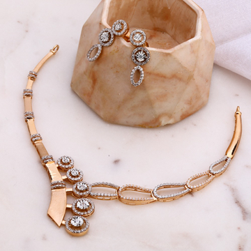 22K Rose Gold Necklace Set For Women  by 