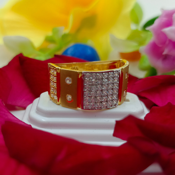 916 GOLD CZ CLASSIC GENTS RING by Ranka Jewellers