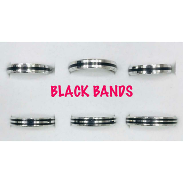 92.5 Sterling Silver Black Machine Mina Bands(Hand... by 