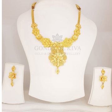22kt gold necklace set gnh32 - gft hm65 by 